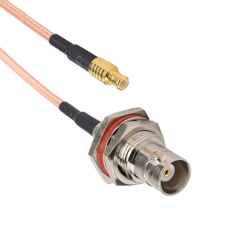 BNC母头至MCX公头50欧姆RG316同轴电缆组件